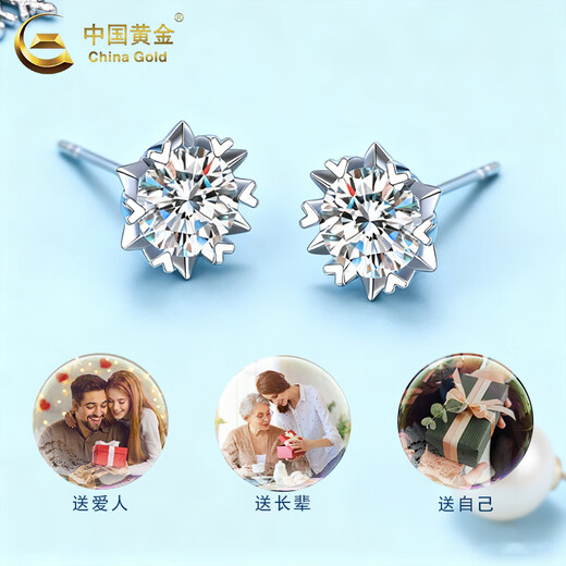 China Gold (CHINA GOLD) pt950 platinum earrings for women platinum five-pointed star topaz earrings Valentine's Day birthday gift for girlfriend and wife topaz five-pointed star earrings about 1.8g