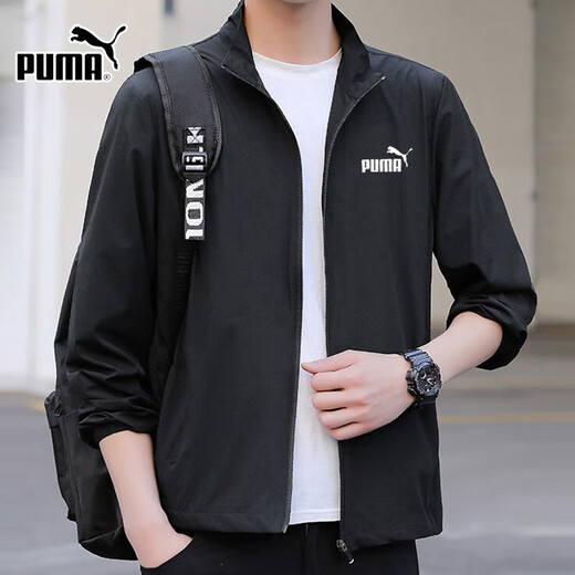 彪马（PUMA）外套男装 春季新款跑步运动衣服户外出行上衣宽松休闲行政夹克男 687105-01/梭织立领/黑色/主推款 M M(175/96A)