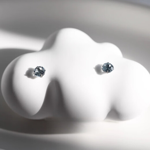 DL 1998 Fat Donglai same style tanzanite earrings natural 3mm sapphire London blue topaz mini silver earrings for women Tanzanite blue 3mm丨silver pair