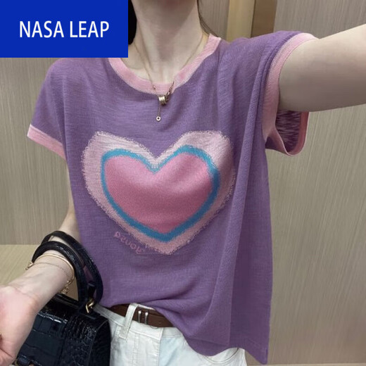 
Simple direction summer heart-shaped thin bamboo joint cotton short-sleeved women's 2023 summer versatile temperament pure cotton T-shirt 2694 pink bamboo joint cotton T-shirt One size M Recommended 85-100Jin [Jin equals 0.5 kg]
