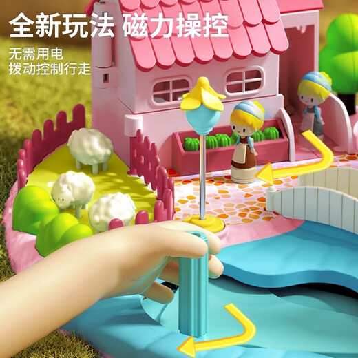 爱豆猫玩具女孩子磁力城堡过家家女童爱莎公主城堡娃娃屋儿童生日礼物 【冰雪】声光惊喜城堡 三五4-8-9-12岁女儿周岁生日礼物