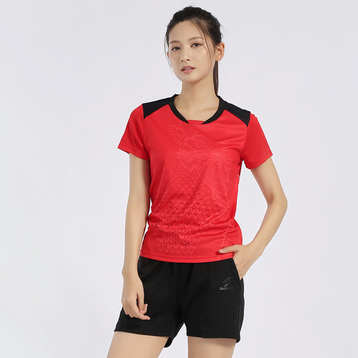 
Dixi badminton uniform sports suit quick-dry men and women volleyball uniform tennis uniform table tennis jersey group purchase custom one piece for women B3890 blue top + 3615 black shorts M