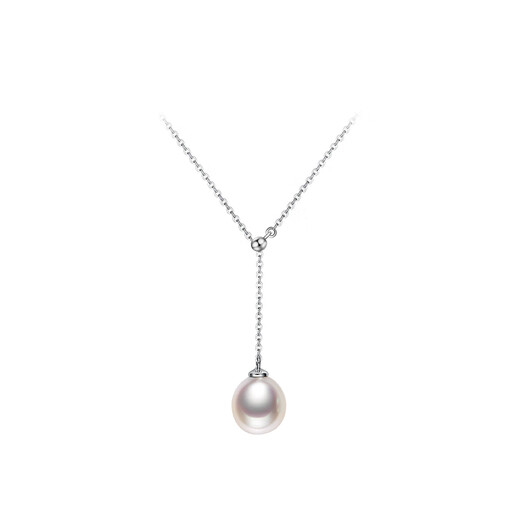 Oshiman Jewelry white freshwater pearl necklace pull-down adjustable Y-shaped chain single bead pendant versatile 925 silver evening dew