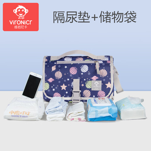 Vironicr Baby Diaper Pad Outdoor Portable Folding Diaper Pad Outdoor Portable Diaper Storage Bag 52 Pack Purple Shell