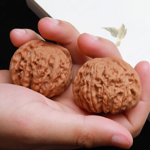 Yanyun Jewelry Boutique 46-47mm Four Buildings Lion Head Wenwan Walnut Extra Large Tray Hand Toy Piece Hemp Walnut Men and Women