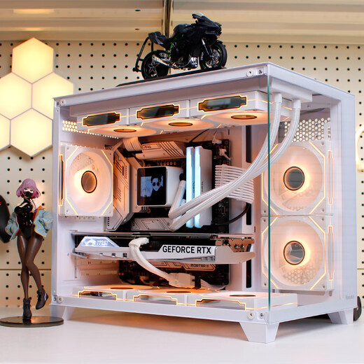 航嘉S960暴风雪全视版海景房电脑机箱台式主机m-atx白色360/240水冷920迷你4070 +棱镜4pro白色风扇*9 单机箱（支持M-ATX主板/360水冷）
