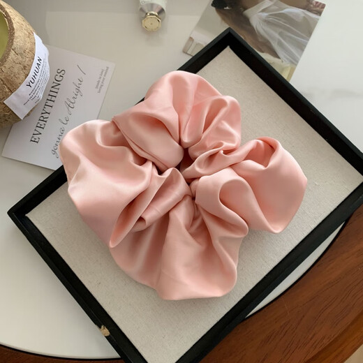 Abak einfacher, extra großer Satin-Haargummi aus Schweinedarm, hochwertiger, langlebiger Fettdarmring, koreanischer Stil, Super-Fee-Haarschmuck, Haarseil 3892-3-Khaki, extra großer Satin-Haargummi