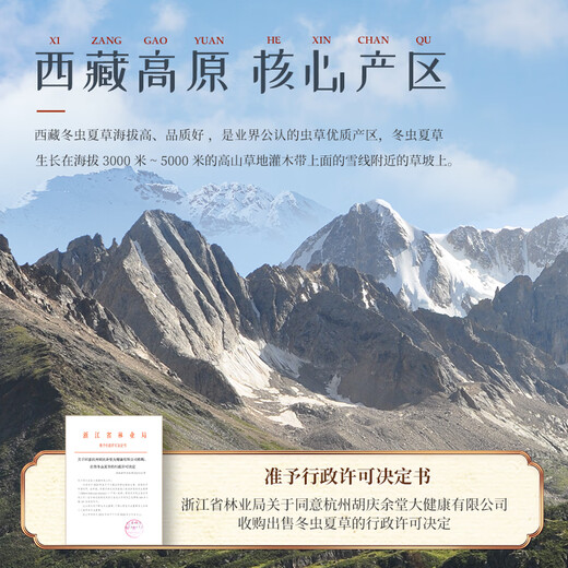Hu Qingyutang Cordyceps Geschenkbox 8g, Tianhao 50# Tibet Wild Cordyceps ungefähr 40 Stück, Vatertagsgeschenk für Älteste