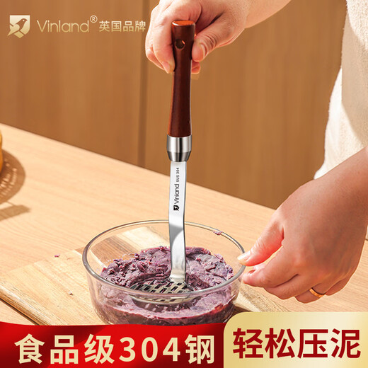 Shuyu Japanese 304 stainless steel potato masher artifact masher household tool spoon food supplement crushing and pressing small 304 stainless steel masher