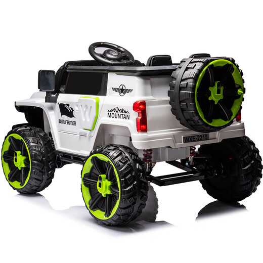 Wenxier Tank 300 Vehículo eléctrico infantil para niños Vehículo fuera de la carretera Vehículo fuera de la carretera Niño de dos personas y femenino Control remoto Los adultos de juguete pueden tomar un carro para niños blancos] llano suave luminoso de cuatro ruedas 12a control remoto de batería grande