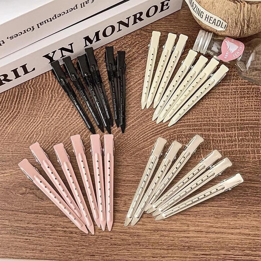 Welfare gun 10-piece set, fluffy hair root, traceless hairpin, makeup positioning, high skull duckbill clip headdress, main picture 2 pink + 2 black + 2 white + 2 silver + 2 small silver 10 pieces