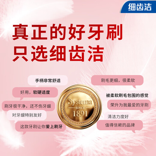 狮王（Lion）细齿洁靓龈牙刷软毛细毛护理包胶刷柄握感舒适家庭4支装京东自营