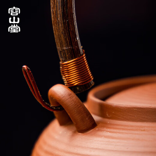 Rongshantang red clay small stove, charcoal stove, outdoor tea stove, charcoal stove, tea pot around the stove, outdoor stove, charcoal stove, charcoal charcoal stove, red clay ball handle kettle + Yuanyuan charcoal stove