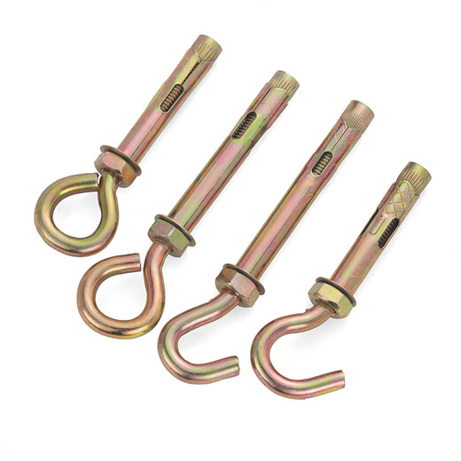 Jinggong (JINGGONG) galvanized expansion screw hook lengthened expansion hook lifting ring pop-up bolt with ring hook hook M6M8M10M12 hook type M8*120 (2 pieces)