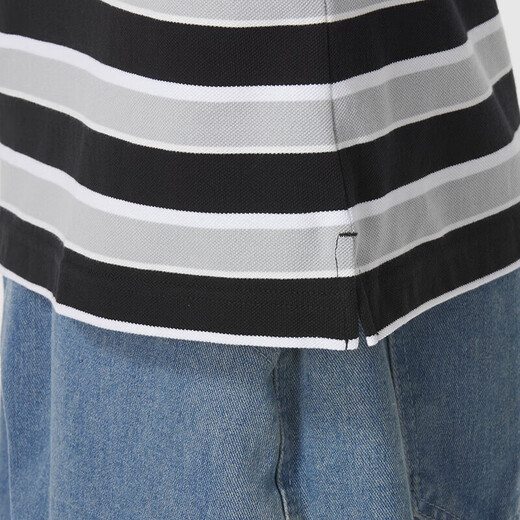 耐克（NIKE）男装 2025夏季新款潮流时尚运动服条纹短袖舒适透气翻领POLO衫 FN3897-010 S