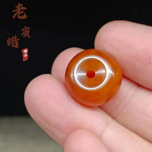 Shengli old beeswax trumpet-mouthed donut pancake pendant diamond star and moon bodhi bracelet top bead with bead accessories diameter 22 thick 14.5mm