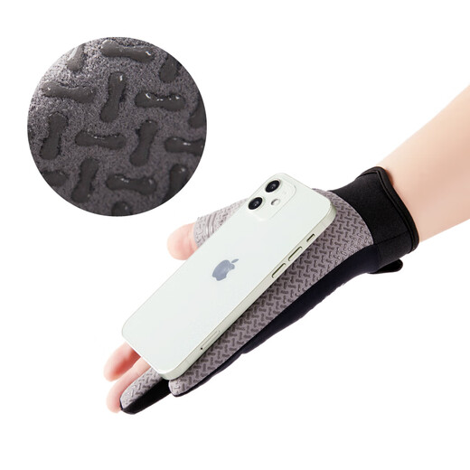 Modal gloves men's spring and summer cycling thickened Luya ice silk exposed finger flying sea fishing non-slip outdoor mountaineering fishing cycling ice silk exposed three fingers black and orange