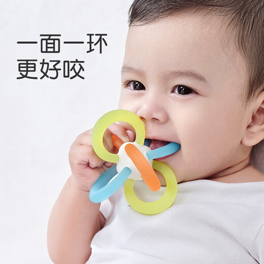 Shixi teether Manhattan ball baby teether hand ball baby soothing and chewing pacifier early education rattle toy chewing gum Manhattan ball + storage box