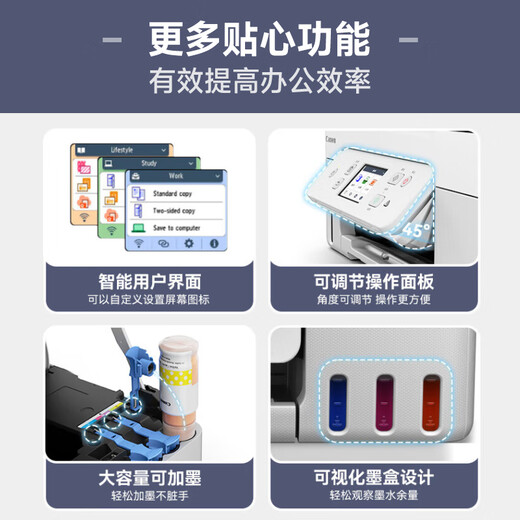 佳能g1831/2810/3830/4870/4881彩色喷墨家用照片文档学生作业连供加墨式打印机/复印/扫描一体机 G4881【无线远程 自动双面打印】复印扫描