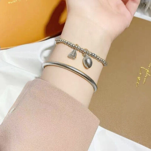 Miaojufu quality bracelet Two Worlds Happy Lotus Bracelet Silver Bracelet Valentine's Day gift for girlfriend Two Worlds Happy Bracelet (universal style) Inner diameter 58 mm (recommended 95-110 Jin Jin is equal to 0.5 kg)