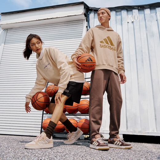 Adidas ENTRAP American campus style sports sneakers, boyish retro basketball shoes for men and women, Adidas deep earth brown/white/dark gray brown 42