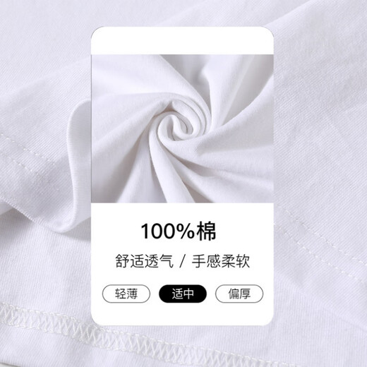 战浩【2件】纯棉短袖t恤男夏季衣服圆领半袖宽松白上衣纯色打底衫体恤 白色+白色 XL 建议【130-145斤】