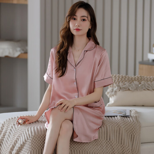 Quguo (Quguo) Campo para mujeres Summer de seda de seda de seda para mujeres de seda de seda para mujeres Falda de camisa de camisa de seda sexy de seda sexy 9902 M [recomendado 80-100 Jin [Jin equivale a 0.5 kg]]]