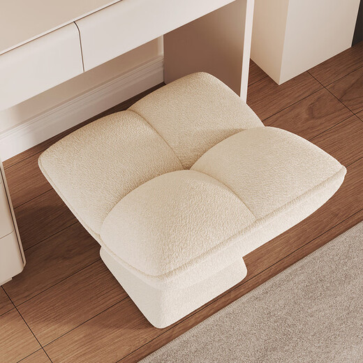 Yunbin dressing table stool bedroom designer creative dressing table makeup stool living room small stool shoe changing stool rotating low stool milk coffee color cannot rotate chenille fabric