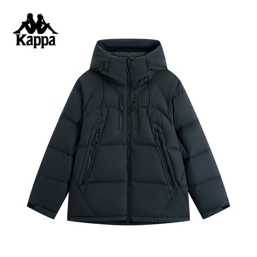 卡帕（Kappa）背靠背2024秋冬新款轻量鹅绒羽绒服男士梭织运动外套女 KPCGDYY03 黑色-9902 L
