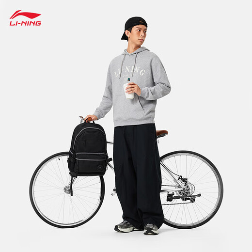 Li ning plus samt warm warmes Kapuzen-Sweatshirt für Männer 2024 Herbst und Winter Neuer Retro-Druck Einfache Sporttop AWDU673 BC17 FLOWE GRAY-1 L (175)