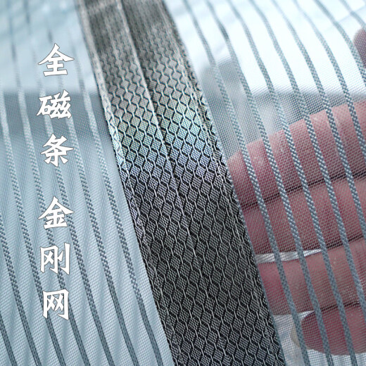 Shantou Lincun King Kong Crystal Door W Rural Large Anti-mosquito Curtain Villa Yarn Special 2023 New Net Magnetic Anti-fly Sand Window Self-adhesive Silver Gray Solid Color [Full Magnetic Stripe King Kong Net] Three sides can be customized to any size [Both the main door and the small door can be customized