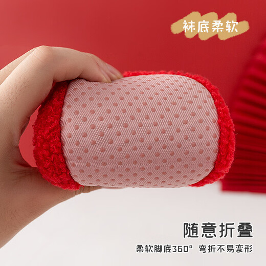 Wen Xiaoying Hello Ying Step Front Schuhe Baby Kleinkindschuhe Baby Jahr des Zodiac Red-Bodens Socken süße Kämme Baumwollkinder-Leder-Sohle-Bodenschuhe und Socken Xiao Shenlong 12 cm (geeignet für 6-12 Monate)