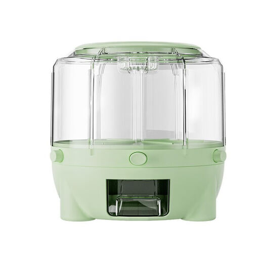 Taixi Pavilion divided rice bucket new household rotatable rice bucket grain storage bucket coarse grain storage dust-proof rice bucket medium cream yellow 12Jin Jin equals 0.5 kg six-partition