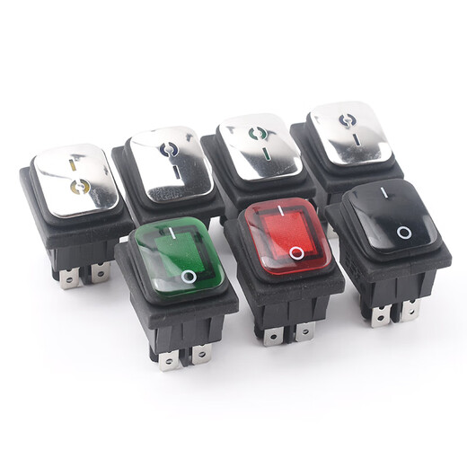 KCD4 waterproof boat switch water dispenser noodle cooker rocker power button 2/3/4/6 feet 2 gears waterproof KCD4 4 feet 2 gears red with light AC220V self-recovery