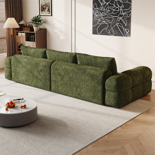 Eurasian Royal Nest Marshmallow Fabric Sofa Cream Style Small Household Puff Chenille Sofa Living Room 2025 New 2.4m Three-seater (comfortable and soft, not tired after sitting for a long time) 13 anti-bacterial properties - anti-bacterial, waterproof, anti-sensory, anti-cat scratch cloth, thickened pine wood