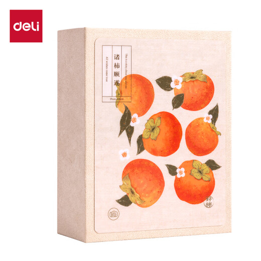 Deli Photo Album 6-inch 100-piece family photo album couple travel photo album commemorative album children's growth record book Persimmon style PQ858