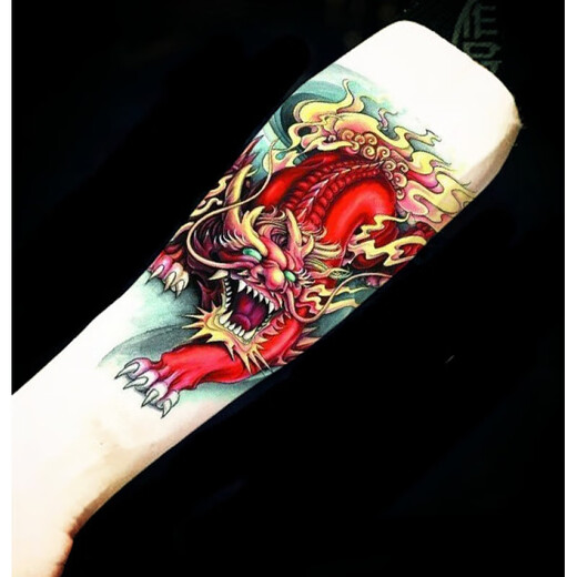 Weili Shi Qilin Tattoo Sticker Wolf Head Pixiu Arm Dragon Head Flower Arm Tattoo Sticker Colored Men's and Women's Waterproof