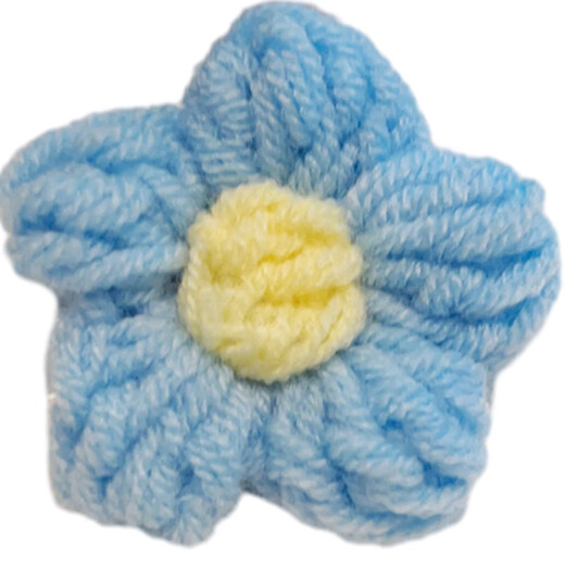 Mr. Ouyang's 2025 new cute girly heart wool puff flower brooch student schoolbag clothing accessories pin logo white yellow core puff flower B02-104