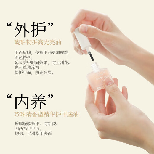 CandyMoyo healthy 0-toxic water-based base oil polish set nail polish manicure long-lasting transparent non-tearable no light required