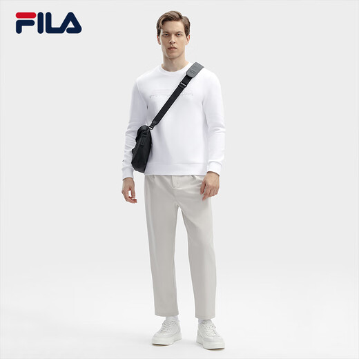 FILA Huang Jingyu same style Fila men's woven pants business casual straight pants casual pants men Yunwu gray-GY 180/88A/XL