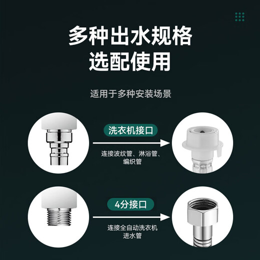 ILeddog Germany washing machine faucet body brass three-way angle valve one-in-two connector water distributor one in and two out Y-shaped three-way (4-point interface + 4-point interface) fine copper thickened main body丨one in and two out