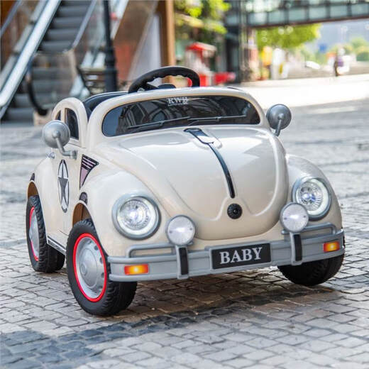 Youxiwa children's electric car four-wheel car male and female baby remote control toy car swings and can sit 1-7 year old boys, four-wheel drive yellow, 12V7A large battery + leather seat