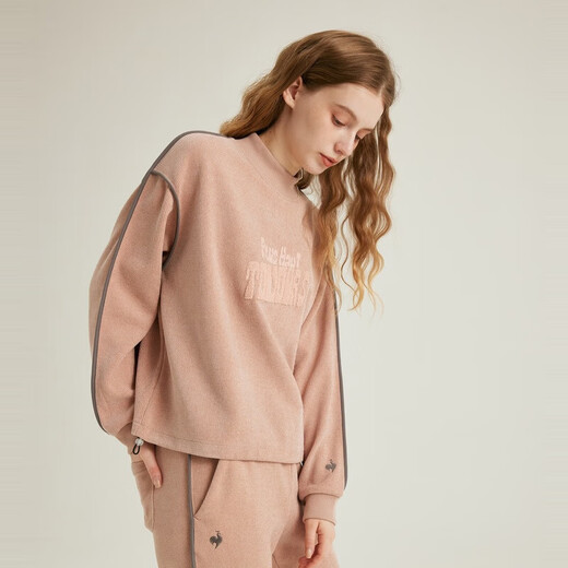 乐卡克（Le coq sportif）法国公鸡女冬季运动休闲长袖上衣套衫卫衣CB-16822 蜜糖棕 S