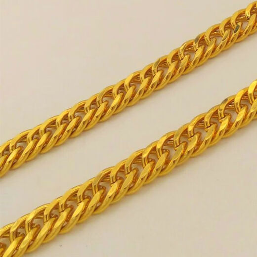 DRJEFUN Vietnamese sand gold necklace men's gold long-lasting boss chain men's gold-plated tank necklace gold shop 5 mm 60 cm 25 grams + free ring