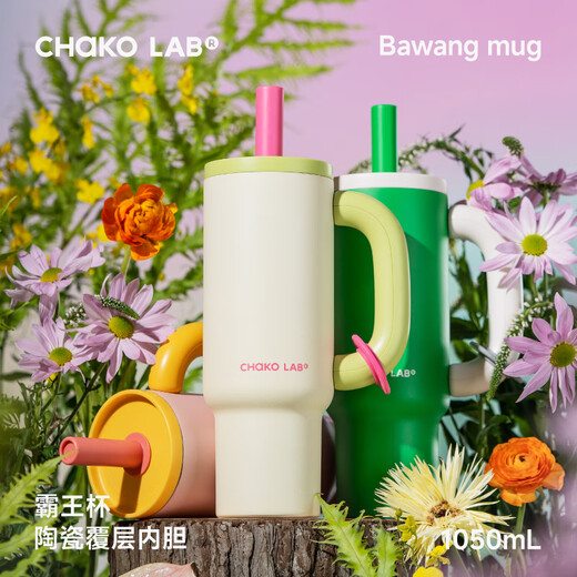 
Chakolab Big Mac Cup Organic Ceramic Covered Inner Boreal Straw Summer Cold Maintenance Large Capacity High-Precision Office Water Cup Oasis (Organic Ceramic Covered Inner Boreal) 1050ml