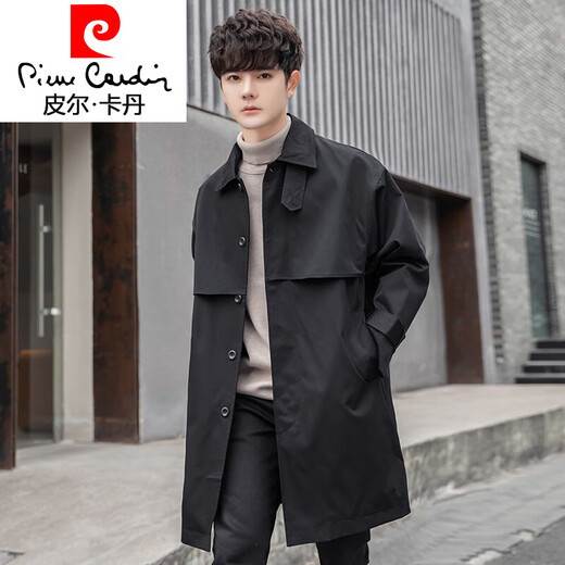 Мужской плащ цвета хаки Pierre Cardin, новинка 2025 года, свободный повседневный мужской плащ средней длины для весны и осени FY2161 цвета хаки M 90-110Jin Jin равен 0,5 кг