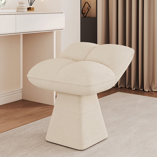 Yunbin dressing table stool bedroom designer creative dressing table makeup stool living room small stool shoe changing stool rotating low stool milk coffee color cannot rotate chenille fabric