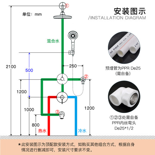 TOTO暗装入墙式淋浴花洒TBG11303 11304隐藏嵌入墙浴缸全铜水龙头 单路出水埋墙面板+浴缸用出水嘴