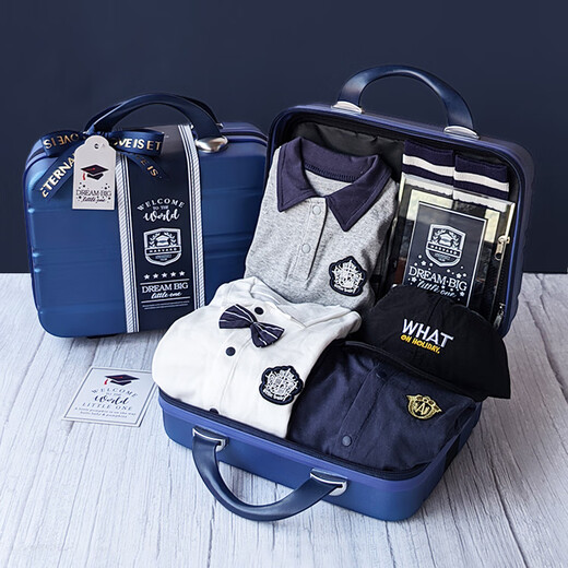 G.DUCKKIDS Coffret cadeau nouveau-né Ensemble de vêtements pour bébé Born Boy's Full Moon Cent Days Meeting Cadeau Haut de gamme Automne et hiver Coffret cadeau - Harvard College Type A - Printemps et automne 73 cm Référence cadeau Cent jours - Demi-année