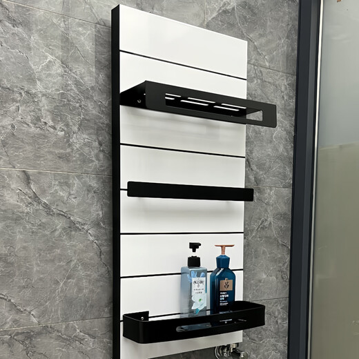 Pinshang Heating Copper Aluminum Composite Light Luxury Storage Rack Bathroom Basket Bathroom Heating Central Heating Radiator Matte White + Black Storage Rack 840mm Height